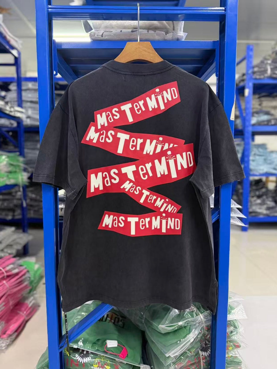 Vintage style washed summer wear T shirt Red tape 260G pure cotton high-quality streetwear
