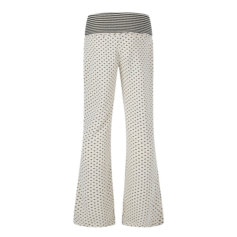 American-style streetwear harem pants Low Rise Dot Print Slim Flare Outfit