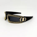 Trendy punk glasses with diamonds