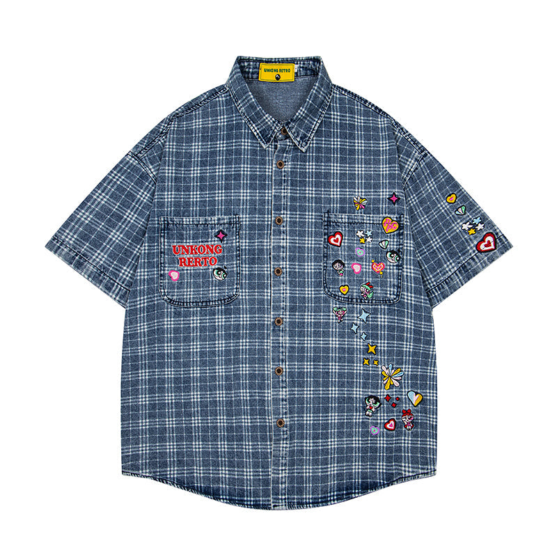Unisex vintage T-shirt Polo shirt with a stand-up collar