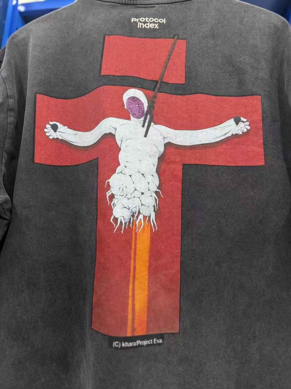 Vintage style washed summer wear T shirt cross 260G pure cotton high-quality streetwear