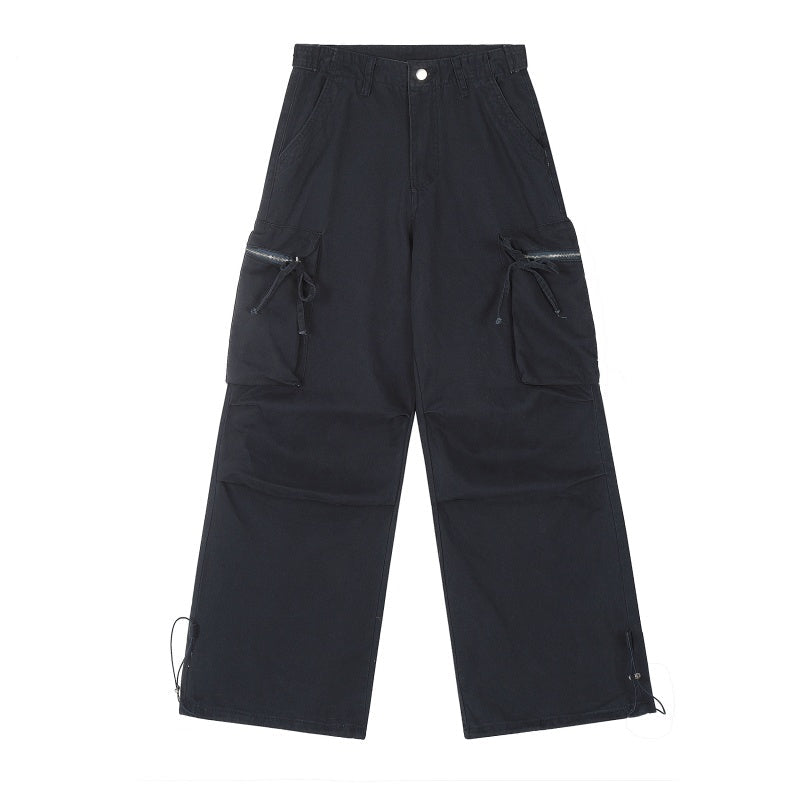 American-style streetwear harem pants Pleated knee relaxed fit outdoor pants