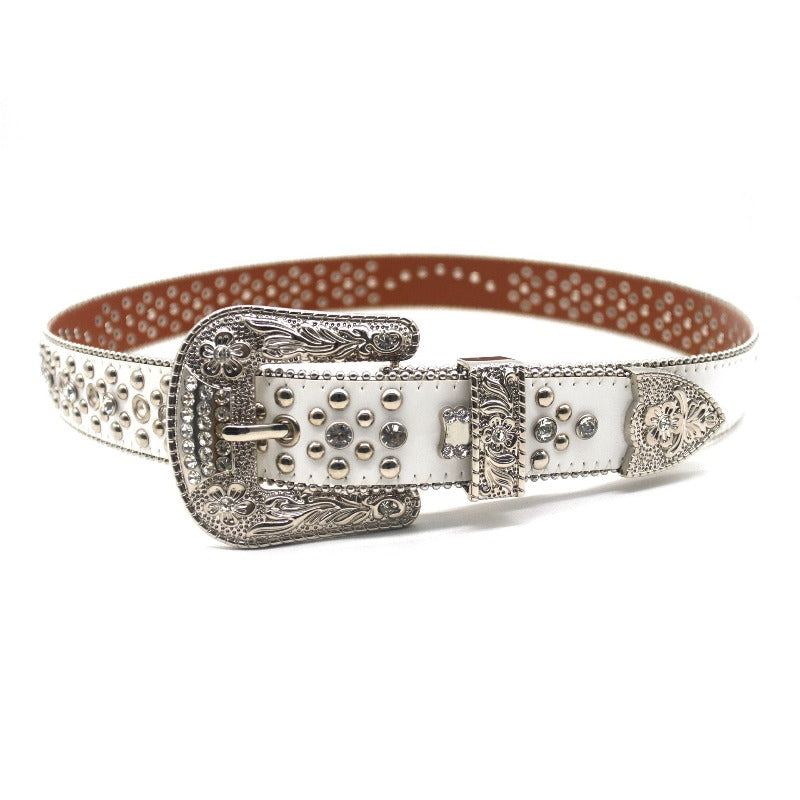 Hip-hop punk rhinestone belt punk style