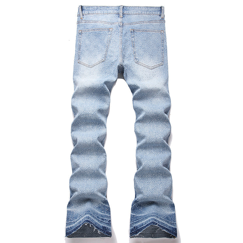 Mens Fashion Jeans rhinestones Wide-leg pants 5722# Pure cotton high quality