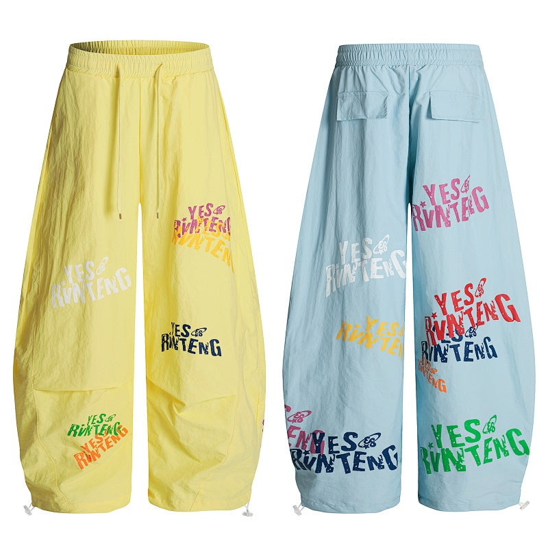 American-style streetwear harem pants Side Patch Pocket Adjustable Toggle Hem