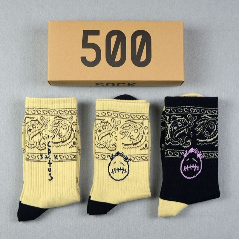 Men socks graffiti letter cotton socks