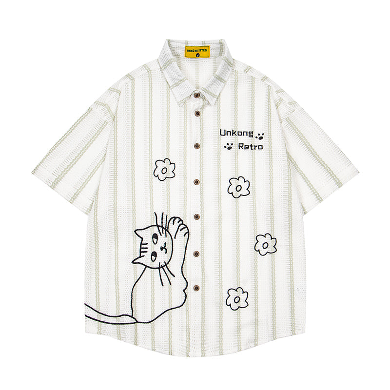 Unisex vintage T-shirt Polo shirt with a stand-up collar