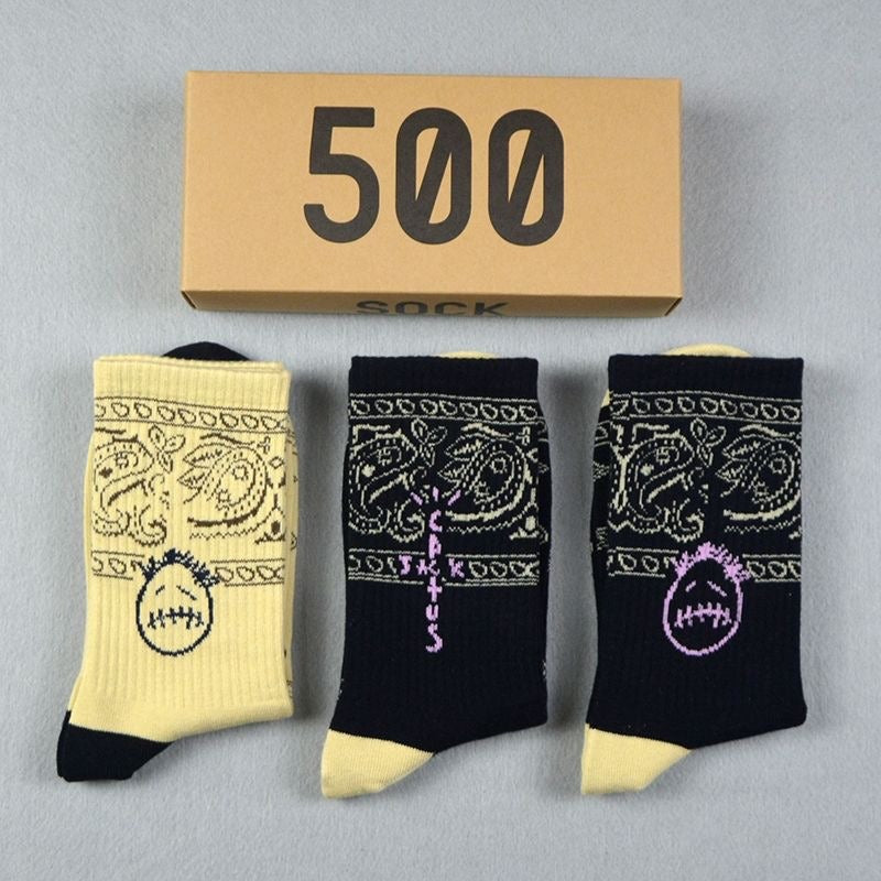 Men socks graffiti letter cotton socks