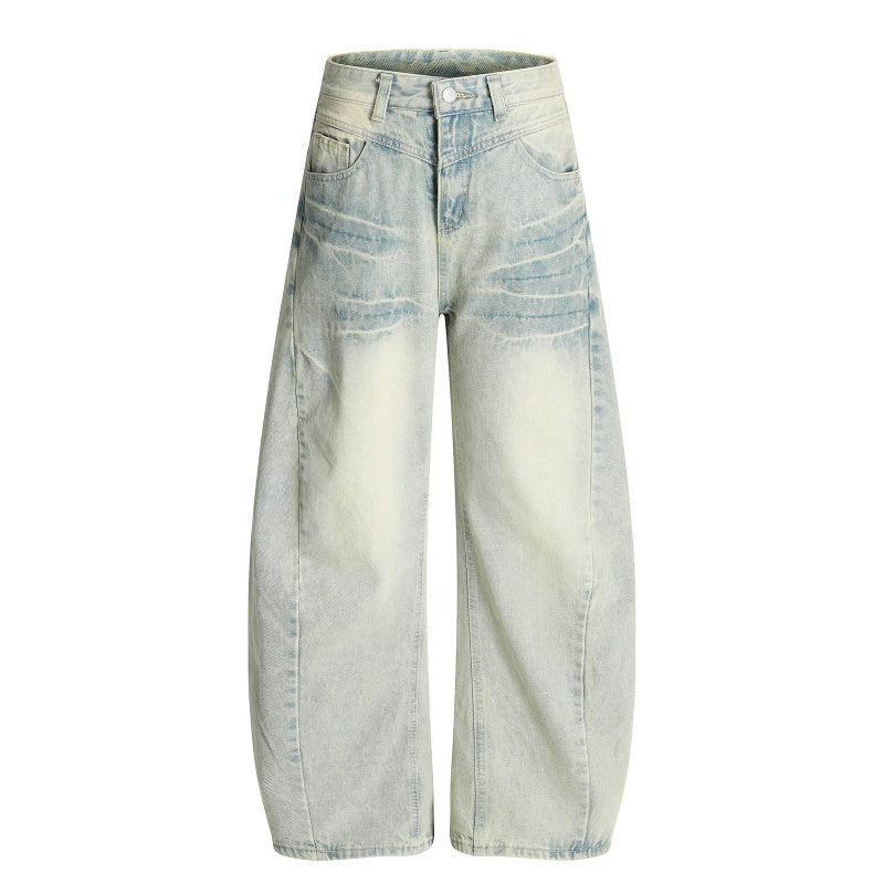 American-style streetwear harem pants Light & Dark Dual Wash Slacks