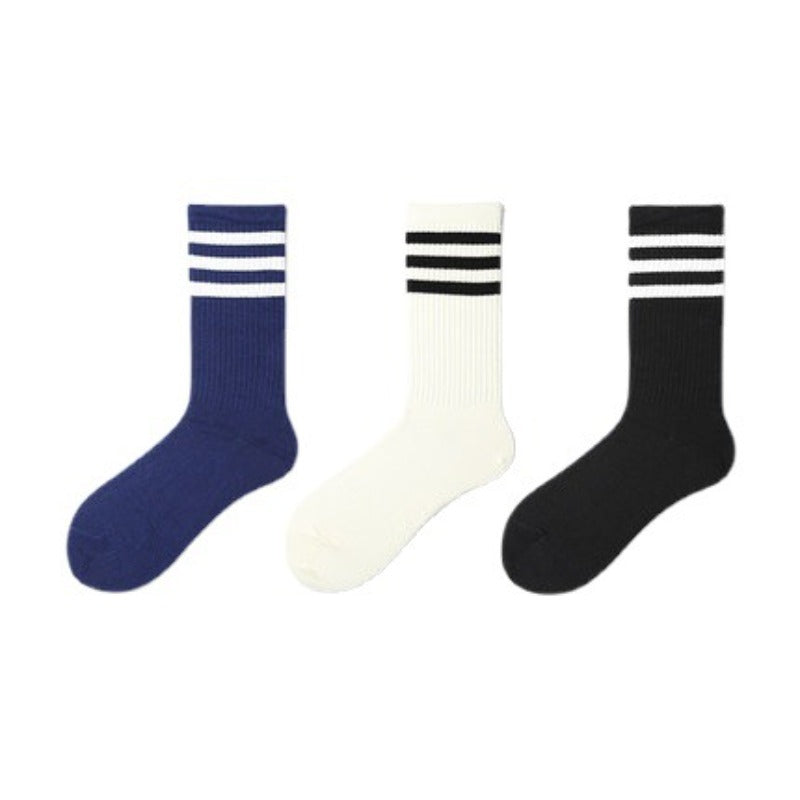 Men socks summer stripes cotton long tube