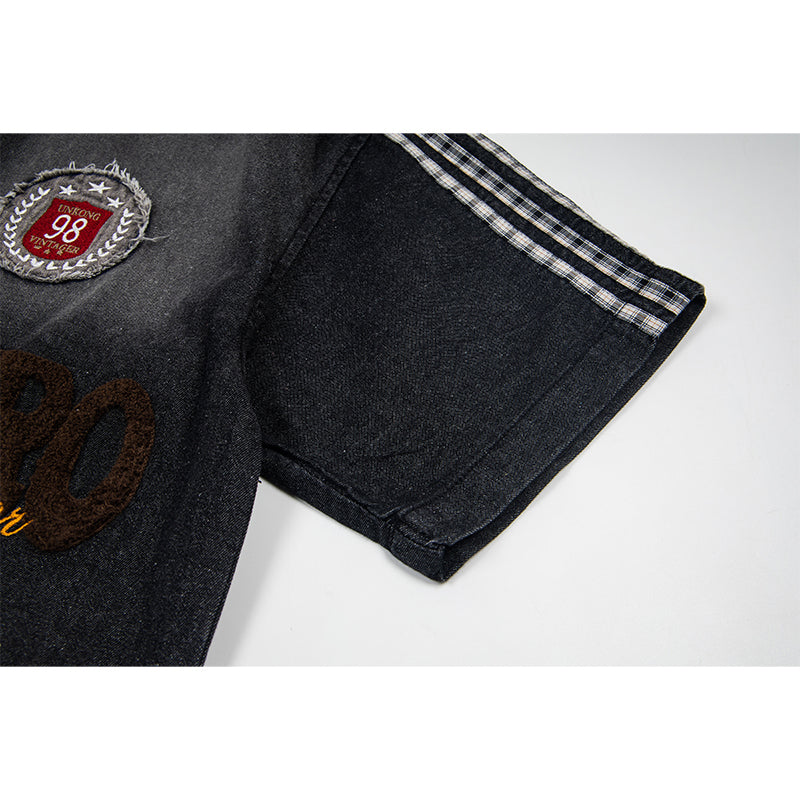 Unisex vintage T-shirt Polo shirt with a stand-up collar