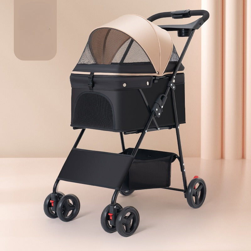 Pet Stroller 2026 Pet Cart Teddy Baby Cart Dog Cat Out Small Pet Cart Light Outdoor Travel