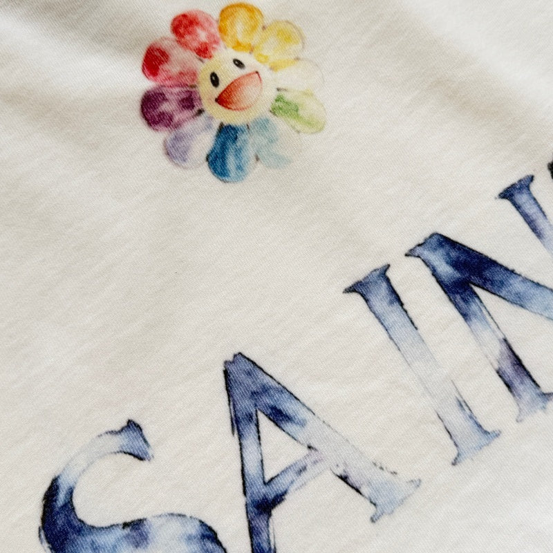 Unisex Vintage T Shirts SAINT MICHAEL × Takashi Murakami Collaboration: Statue of Liberty Oil Painting Graphic (Limited Edition). Features heavyweight 320g fabric (retaining its weight after washing) and authentic vintage construction with single-s