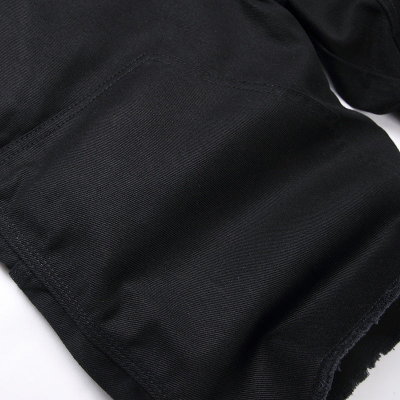 Denim shorts High-quality trendy casual pure cotton Non-stretch plus-size men's clothing