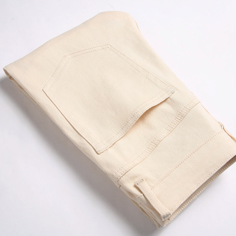 Mens Fashion Jeans Patchwork wide-leg pants 5712# Pure cotton high quality