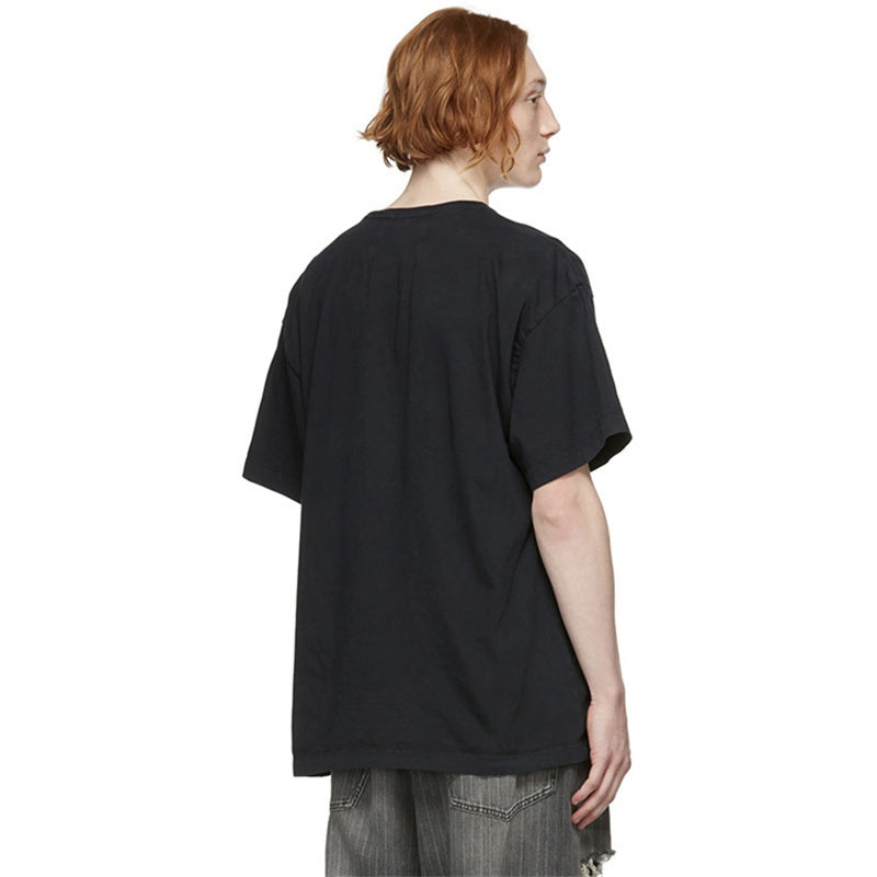 Mens T-shirt Vintage American-style RHUDE Trendy men's clothing with minimalist letter print
