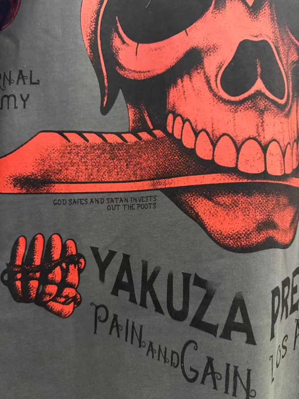 Vintage style washed summer wear T shirt Skull 260G pure cotton high-quality streetwear