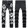 Mens Fashion Jeans White cotton flower 1322# Pure cotton high quality