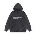 ERD Hoodie Vintage Washed Dark Layer Minimal Front Serif Lettering Graphic