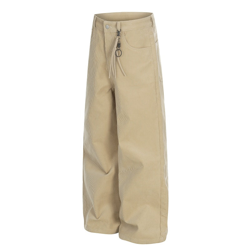 American-style streetwear harem pants Relaxed Silhouette Keychain Detail Outfit