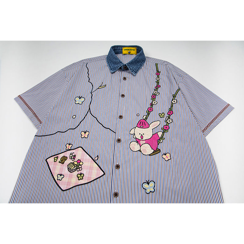 Unisex vintage T-shirt Polo shirt with a stand-up collar