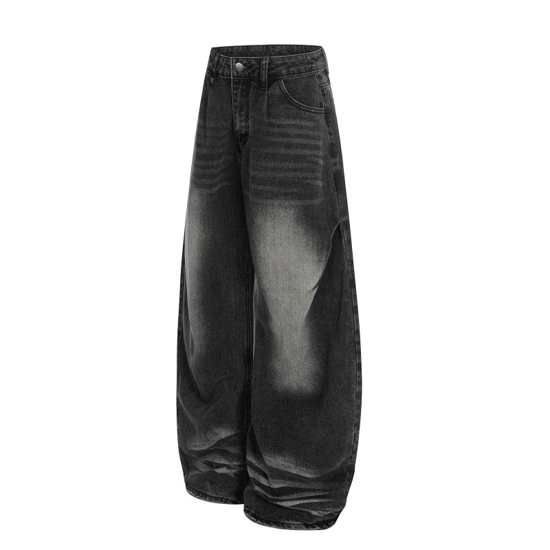 American-style streetwear harem pants Pleated Waist Curved Voluminous Silhouette