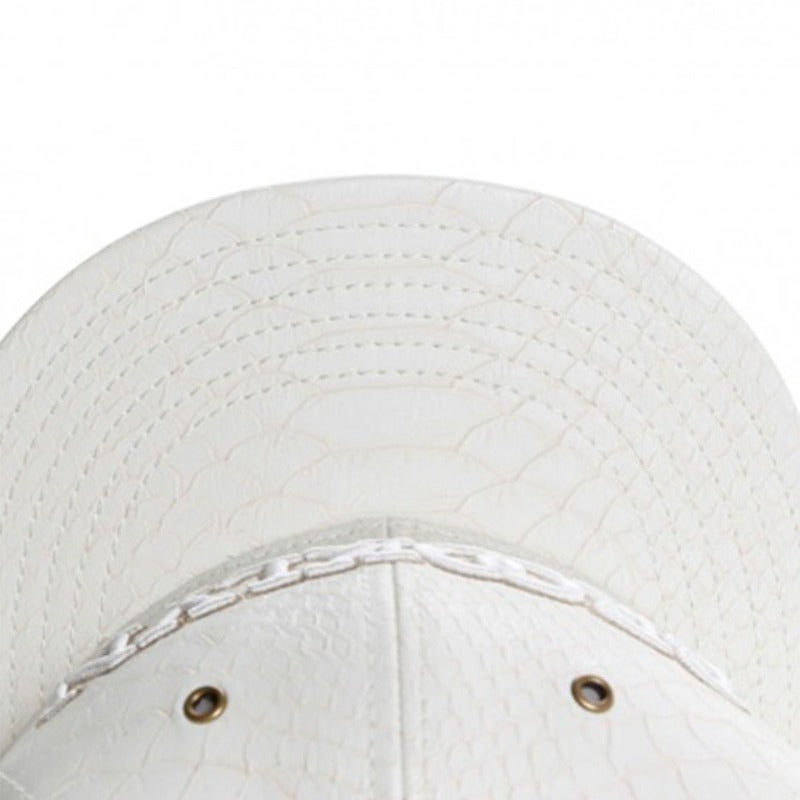Trendy flat brimmed snapback hatsleather brooklynletter