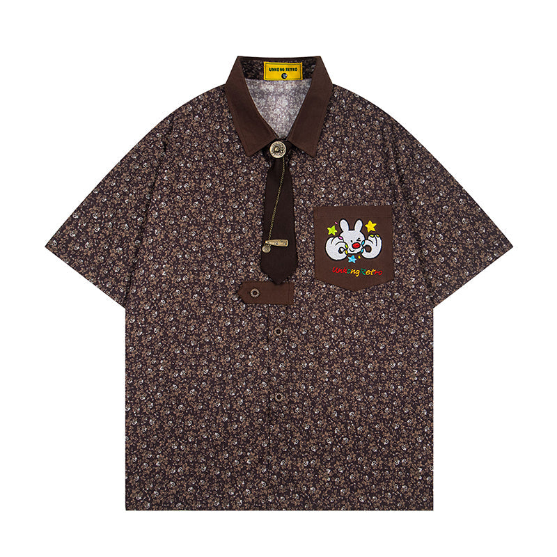 Unisex vintage T-shirt Polo shirt with a stand-up collar