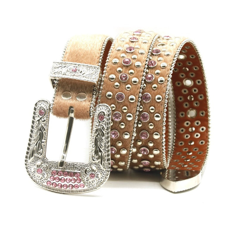 Hip-hop punk rhinestone belt punk style