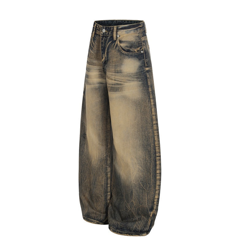 American-style streetwear harem pants Shadow Bleach Distressed Casual Outfit