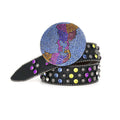 Hip-hop punk rhinestone belt earth buckle alloy pin buckle