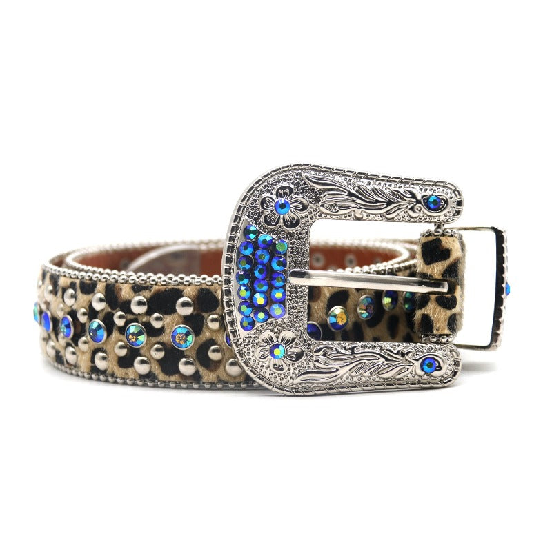 Hip-hop punk rhinestone belt punk style