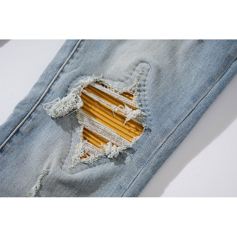 AMIRI Jeans Ripped Patch Slim Fit Stretch Jeans