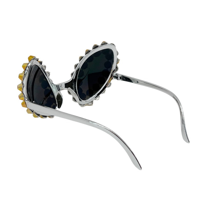 Trendy punk glasses rivet alien funny