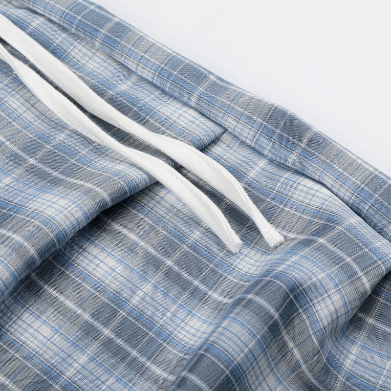 American-style streetwear harem pants Pleated Front Checkered Casual Wear