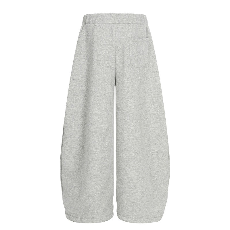 American-style streetwear harem pants Fleece-lined and thickened Braided Rope Drawstring Trousers