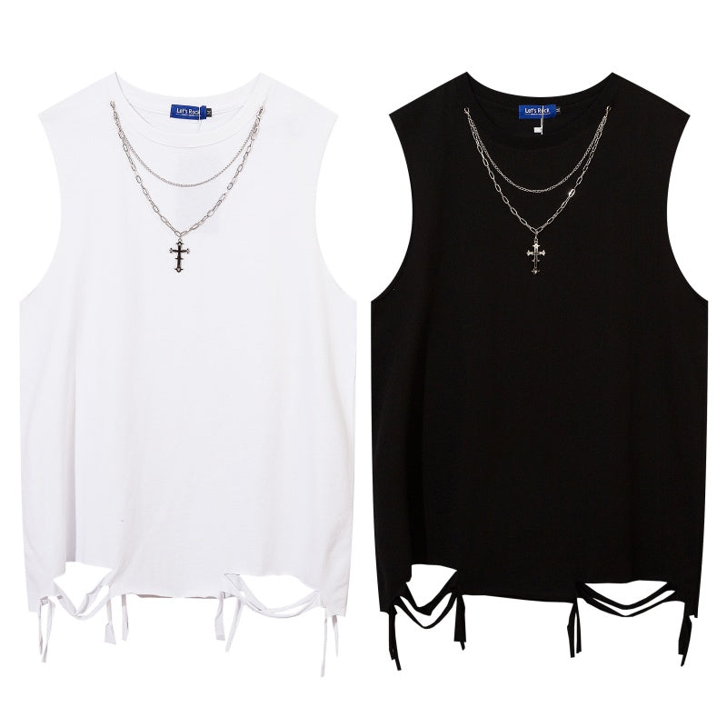 Unisex vintage camisole Solid-color, pure cotton texture