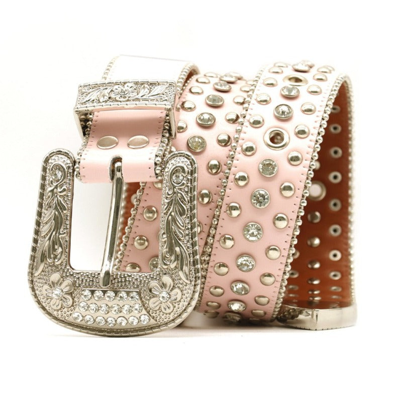 Hip-hop punk rhinestone belt punk sweet cool style