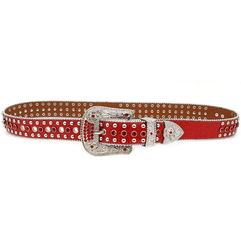 Hip-hop punk rhinestone belt full diamond fashionpunk