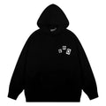 ERD Hoodie Black Casual Hoodie Stacked Car Graphic Front Letter Patten Print