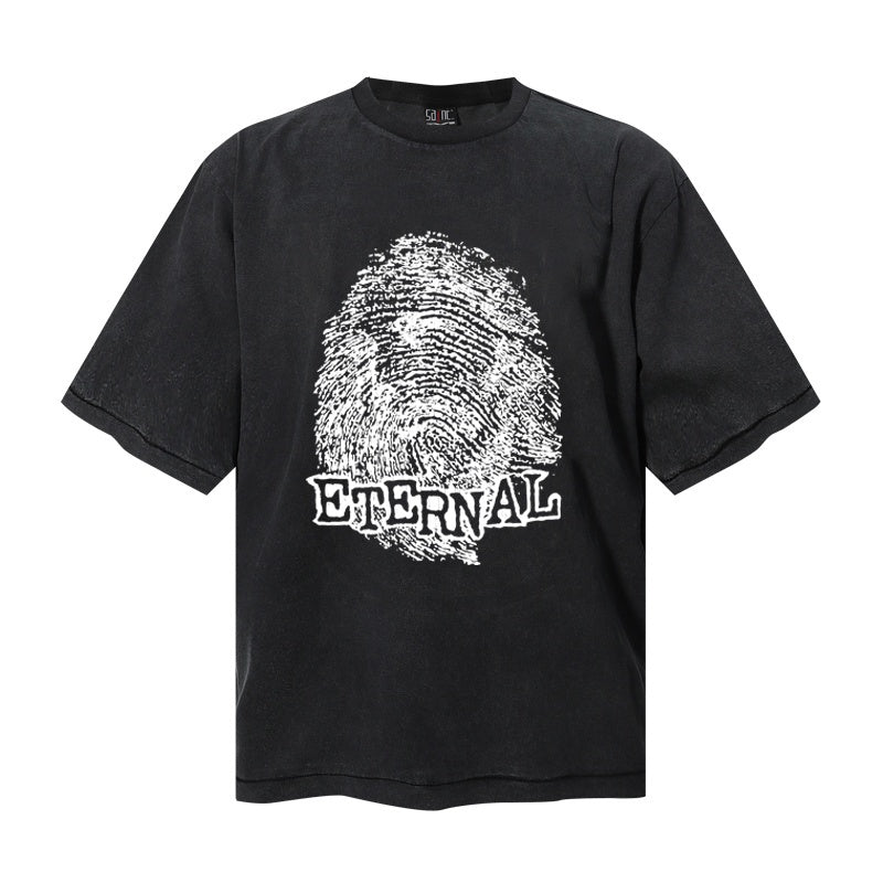 Saint Michael T Shirts Rough Line Sketch Fingerprint Bold Text Graphic