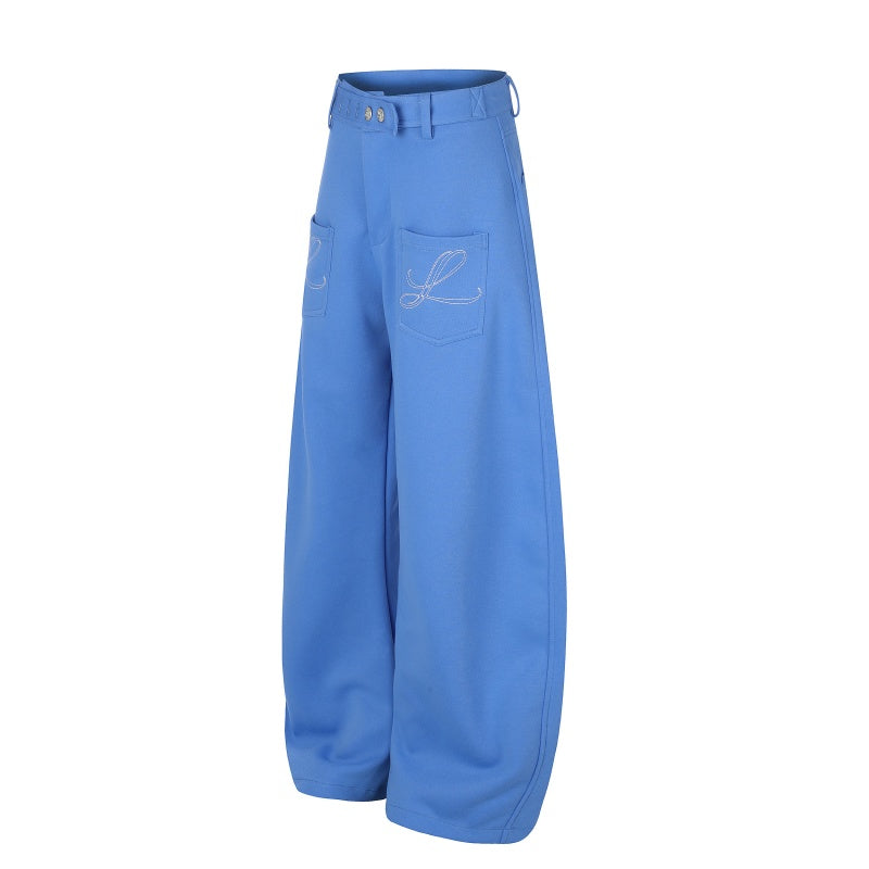 American-style streetwear harem pants Front Pocket Glitter Letter Detail Oversized Cut