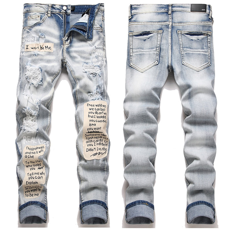 AMIRI Jeans High-quality distressed pure cotton