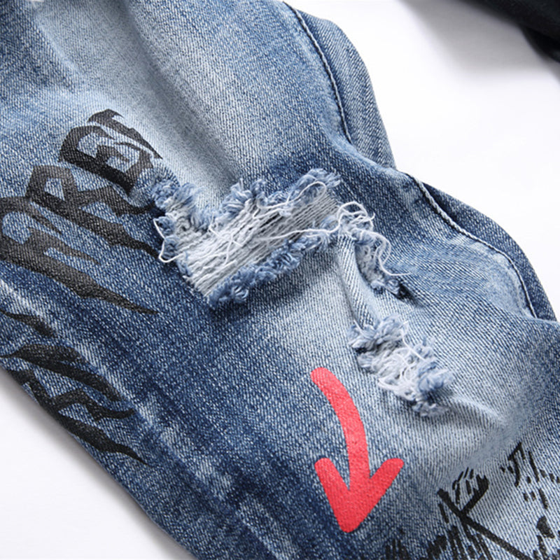 Mens Fashion Jeans Blue and black color scheme 3538# Pure cotton high quality
