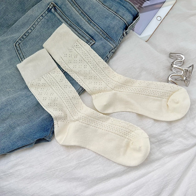 Men socks thin knee socks breathable cut out