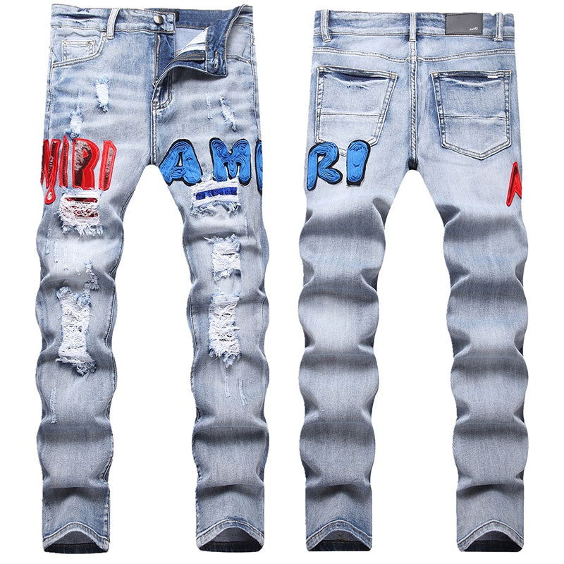 AMIRI Jeans High-quality distressed pure cotton