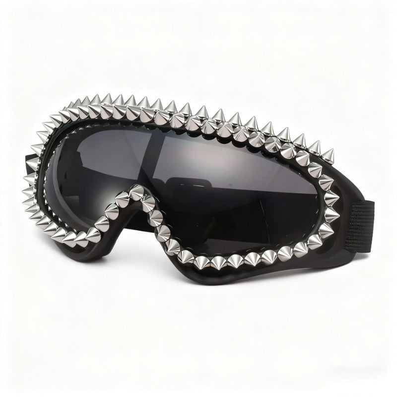 Trendy punk glasses retro rivets