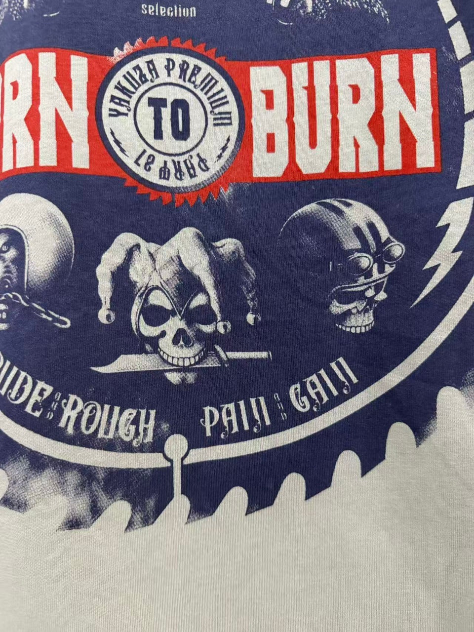 Vintage style washed summer wear T shirt Skull 260G pure cotton high-quality streetwear