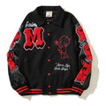 American-style baseball jacket Saint Michael American-style leather-sleeve