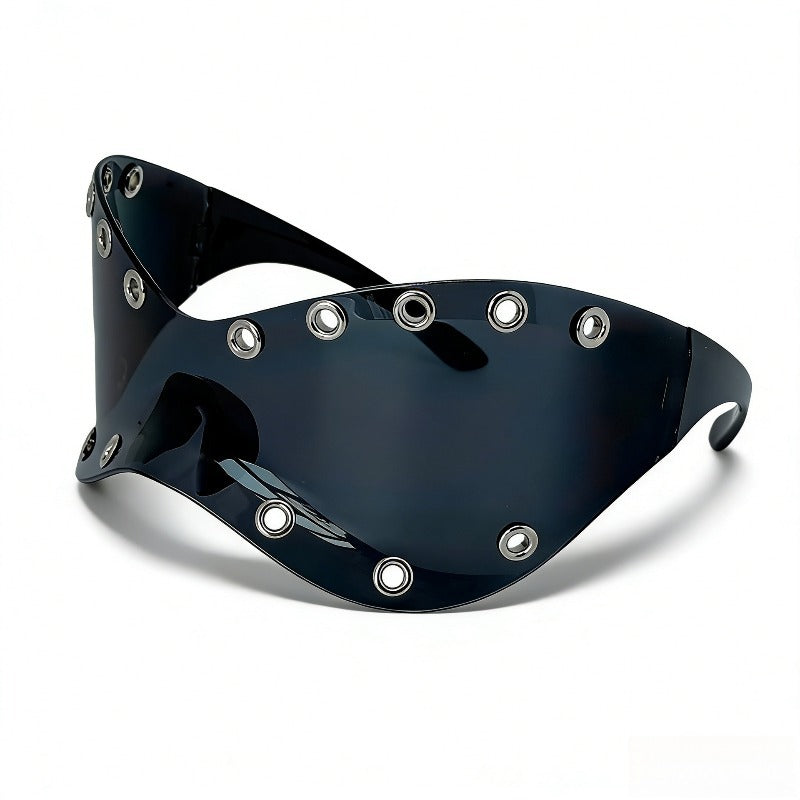 Trendy punk glasses metal rivets